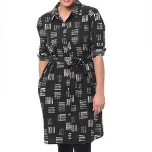 Tulip mini shirt dress Tunic button front Hash Tags black white cotton small